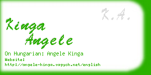 kinga angele business card